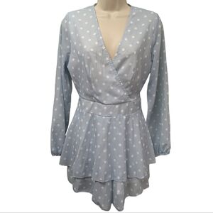 Fashion Classic Fashion Collection Polka Dot Tiered Romper Sz S